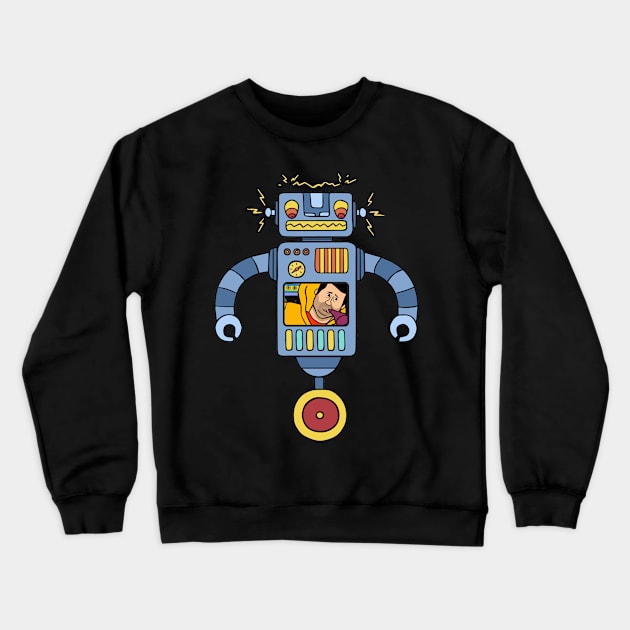 GDWH Cartoon Robot (dark colored) Crewneck Sweatshirt by Getting Doug with High